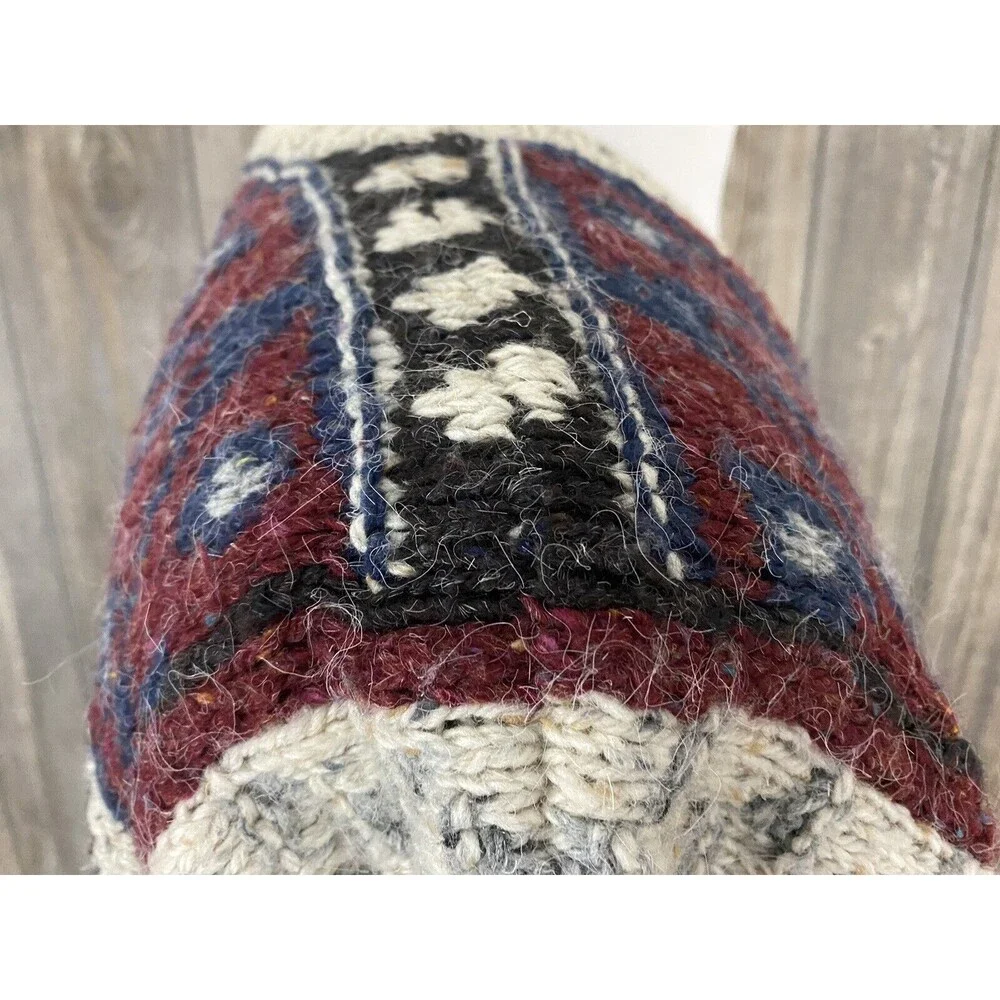 Vintage‎ Woolrich Hand Knit Sweater Men's L Wool Blend Cozy Cabincore Nordic